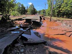 Hurricane Irene damage and deaths to the Catskill Mountains
