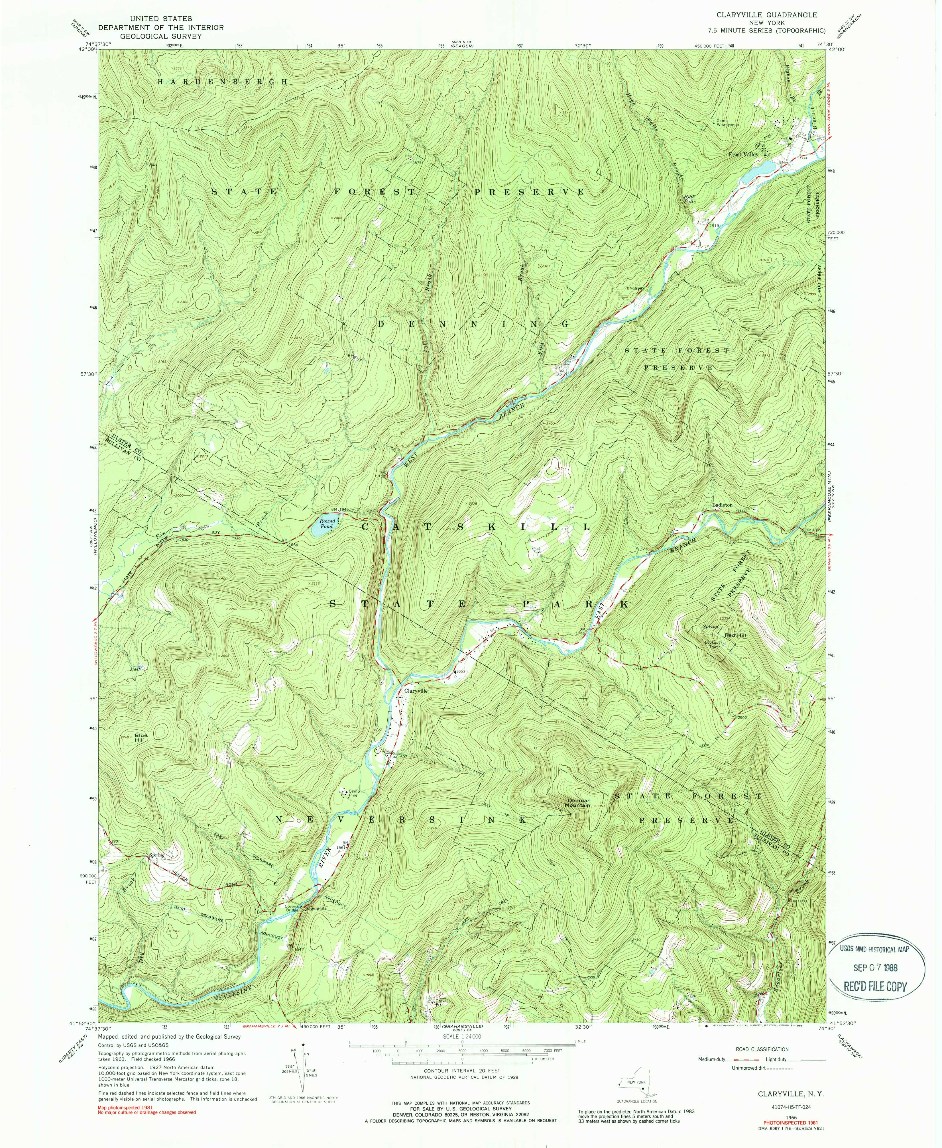 1966 USGS topographical map of Claryville