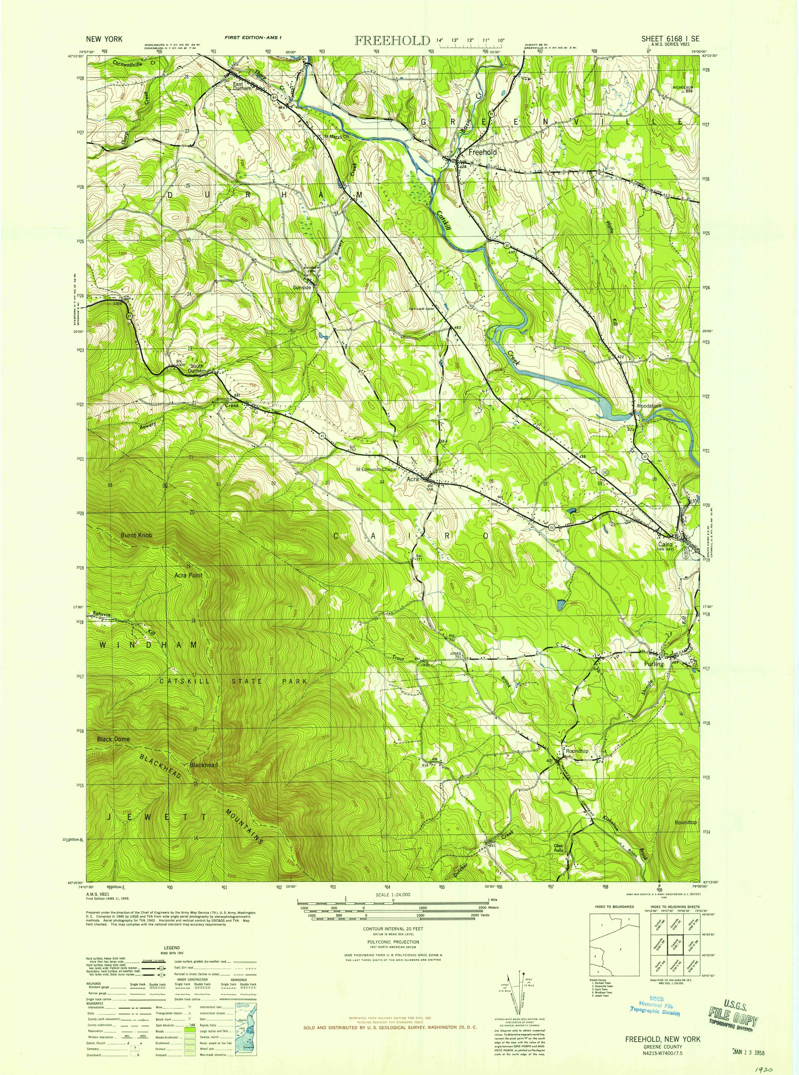 1894 USGS topographical map of Durham