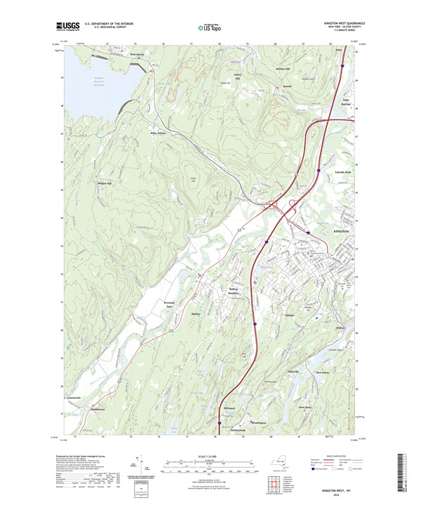 usgs top map of Kingston quad