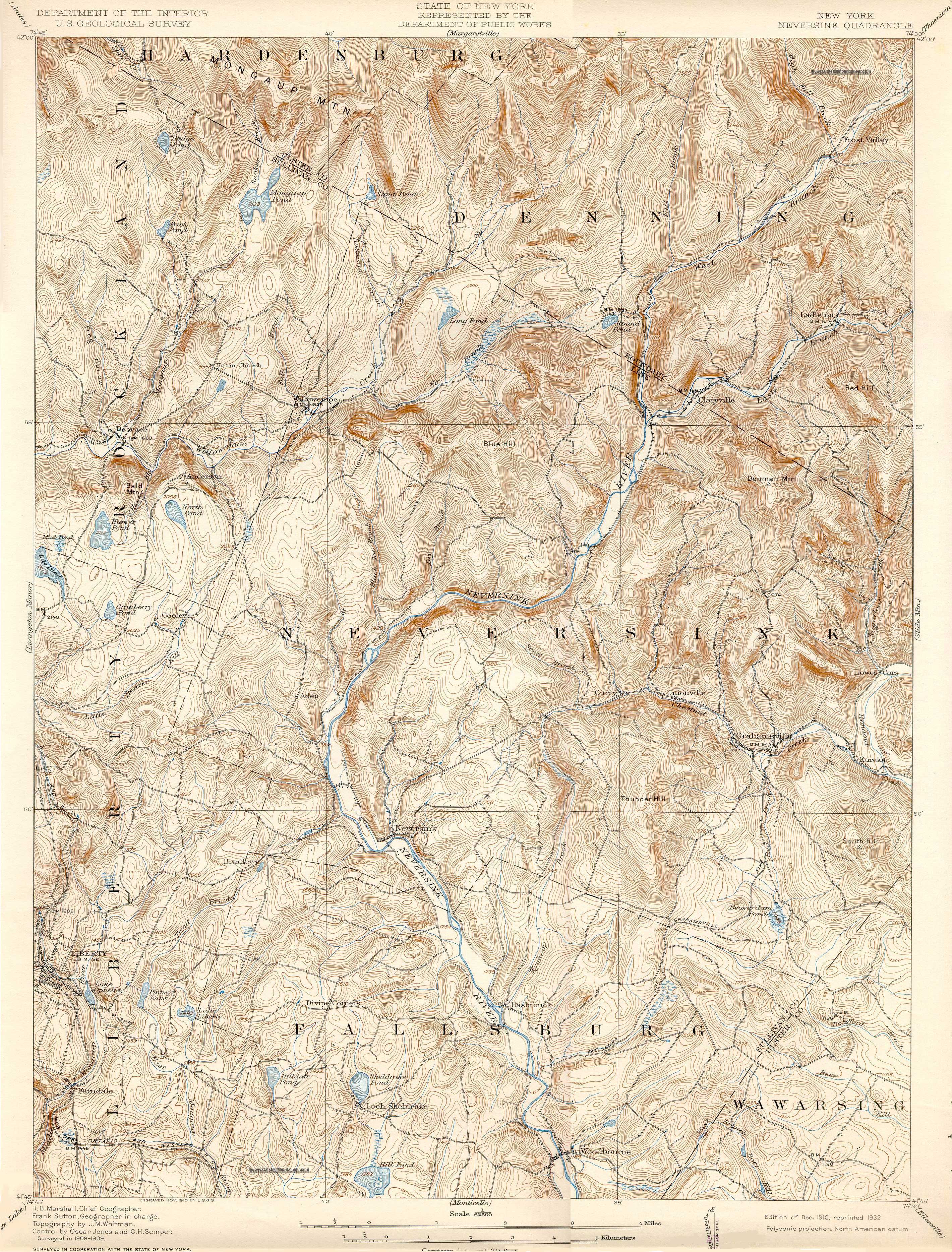 1966 USGS topographical map of Neversink