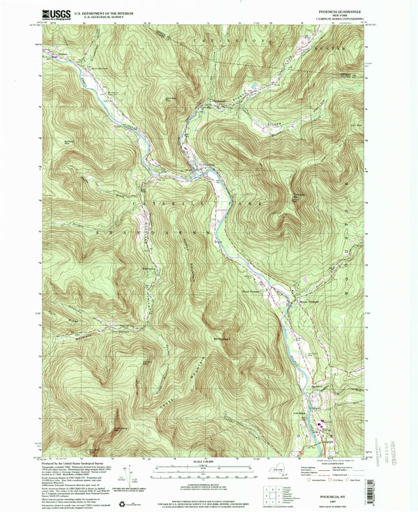 usgs top map of Phoenicia quad