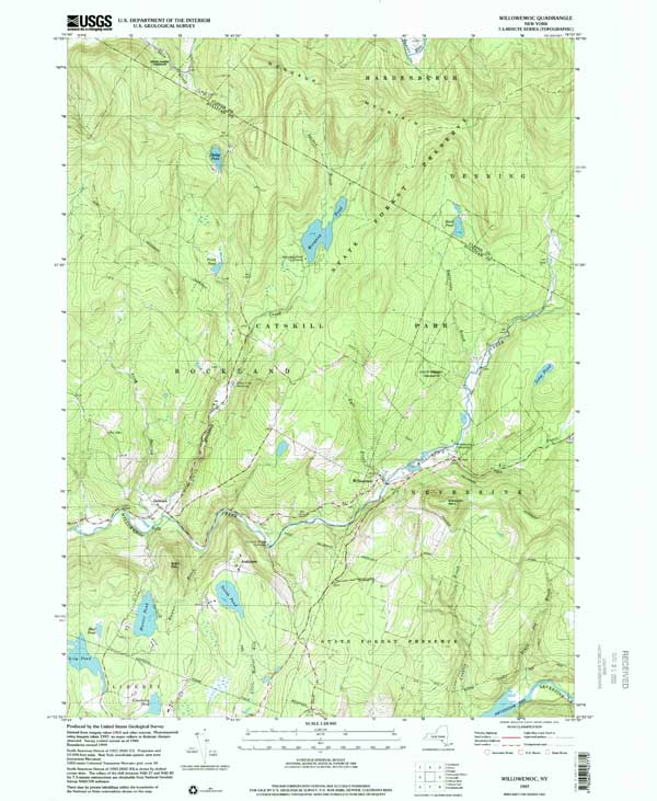 usgs top map ofWillowemoc quad