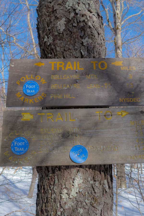Trial Junction for Lost Clove Trail and Woddchuck Hollow Trail.