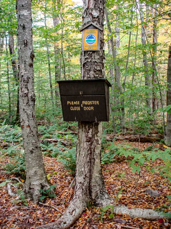 DEC registration box for Big Indian Mountain