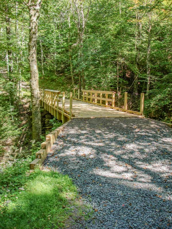 bridge over Hunter Brook to summit of Hunter Mountain