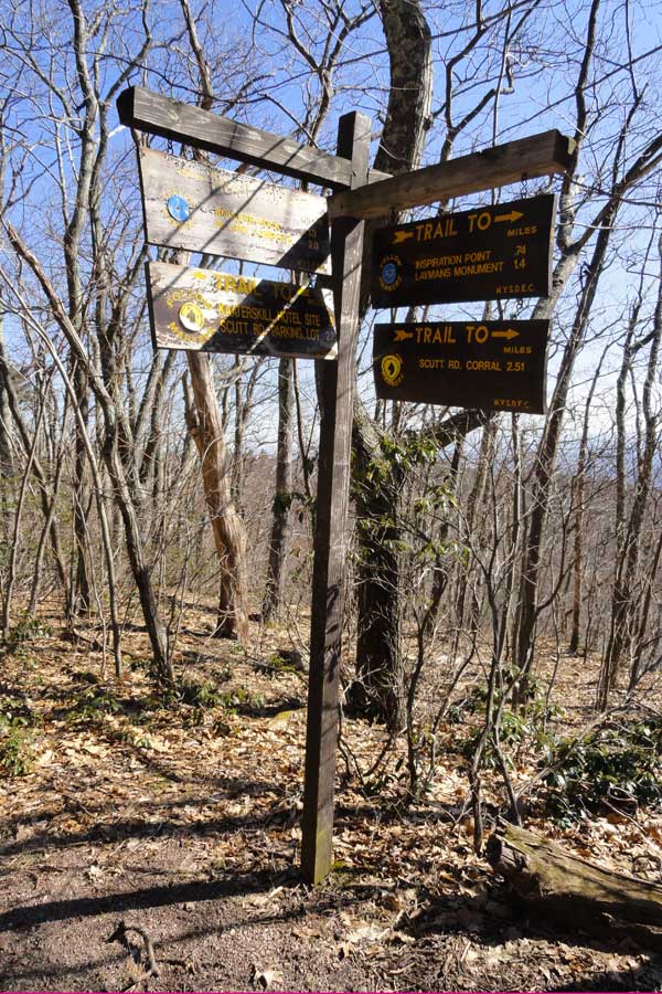 trail junction to southern escarpment and the harding road trail