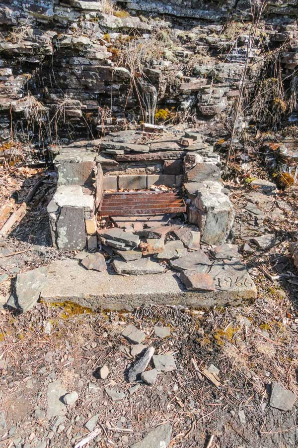 fireplace located by the view point on the harding road trail