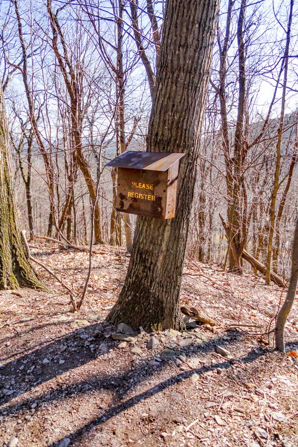 DEC registration box for the harding road trail