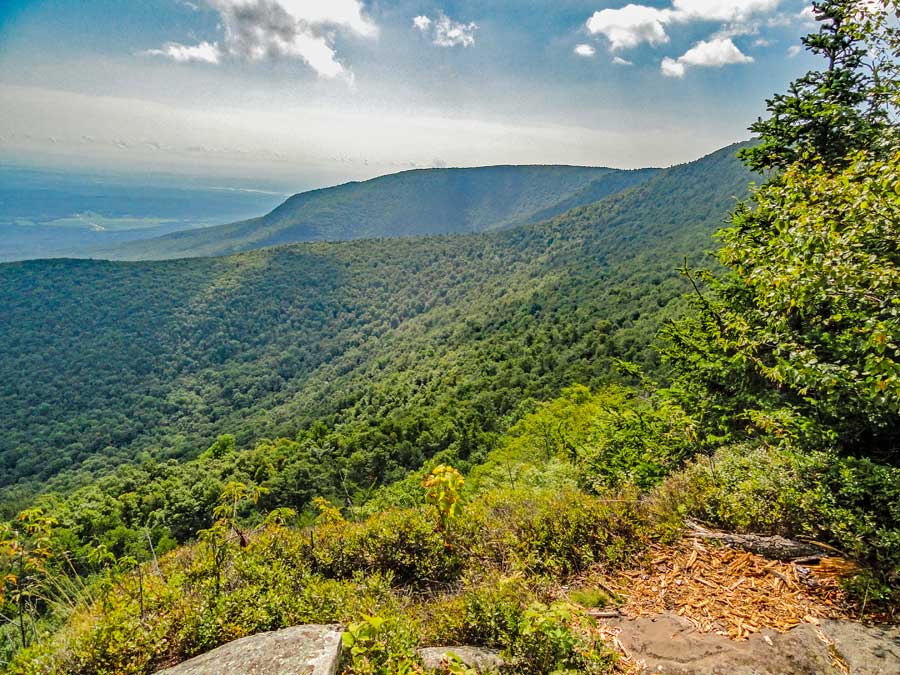 Milt's Lookout view Point from the Escarpment trail looking over Countryman Kill valley and Winter Clove valley little stoppel point