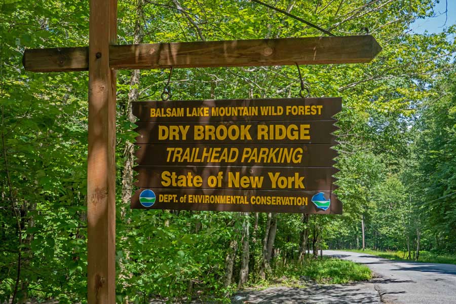 DEC sign for the Dry Brook Parking Area off Mill Brook Road 