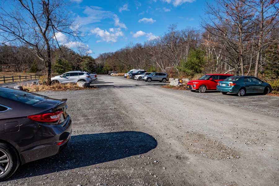 The Woodstock Dike Parking Area and Trailhead for the Ashokan Rail Trail
