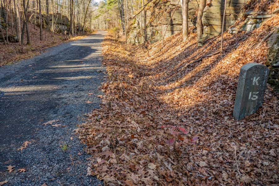 Mile Post 13 on the Ashokan Rail Trail  
