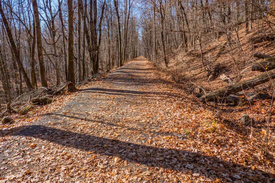 straight section of the Ashokan Rail Trail  