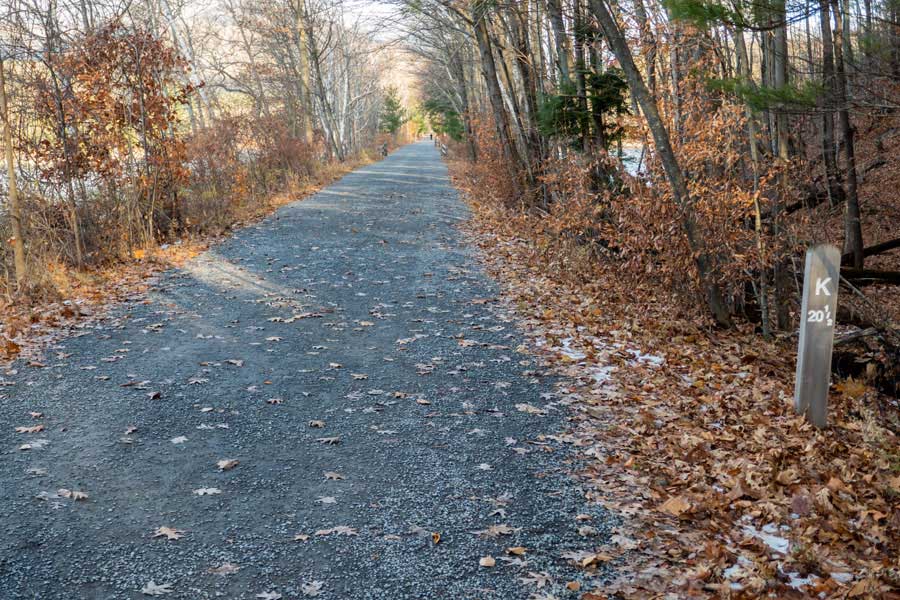 Mile Post 20-1/2 on the Ashokan Rail Trail 