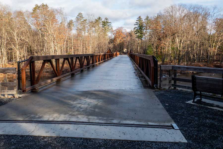 metal bridge that crosses the Esopus Creek on the Ashokan Rail Trail  