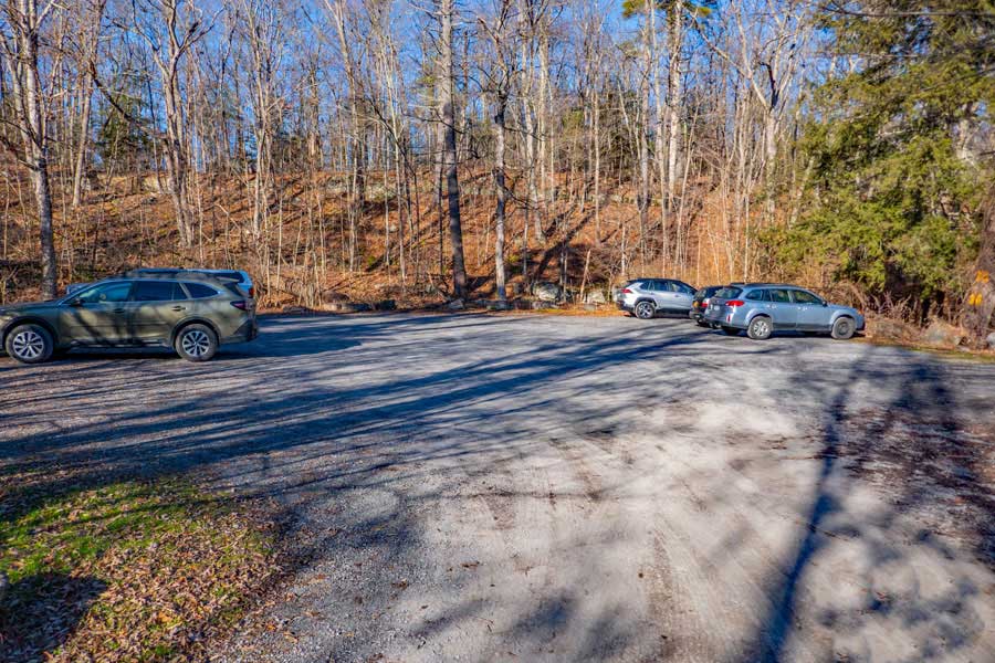 DEC parking area inside the Bluestone Wild Forest by Onteora Lake