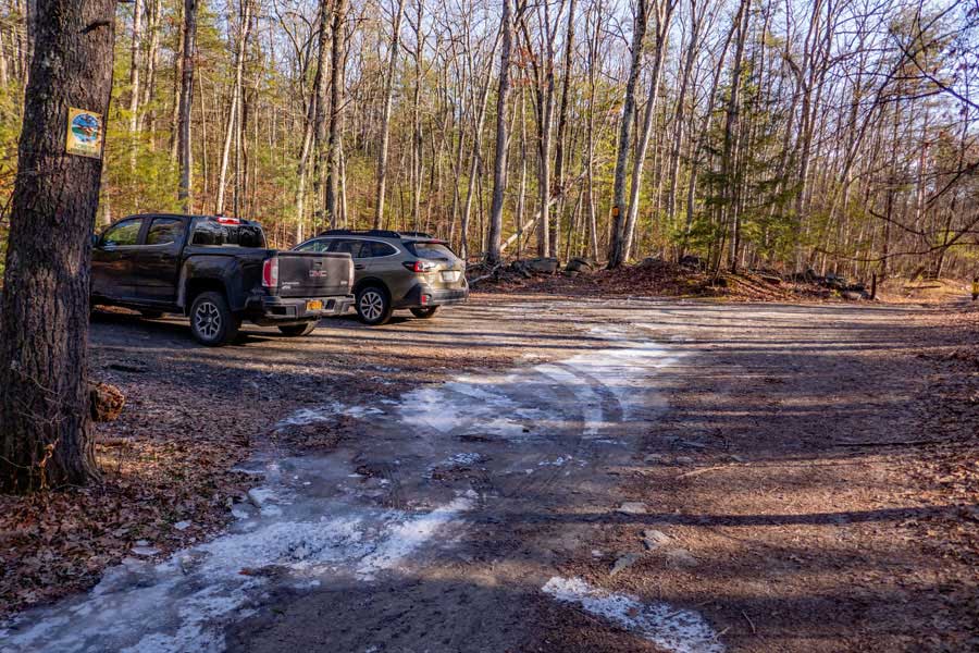 the Jockey Hill - Wintergreen parking area in the  Bluestone Wild Forest