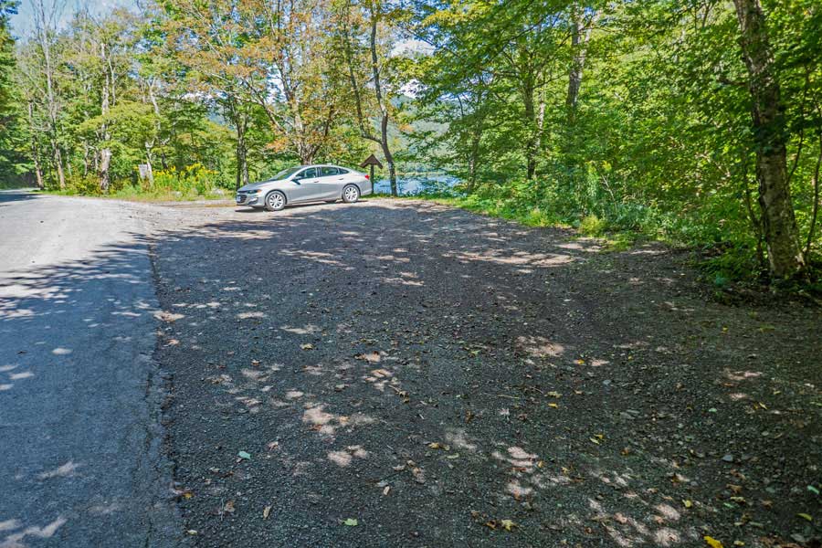 DEC parking for Big Pond on the side of Barkaboom Road