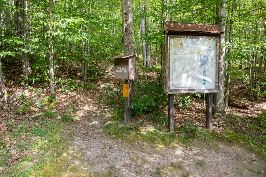 SouthEastern Trailhead for the Little Pond Campground Trail