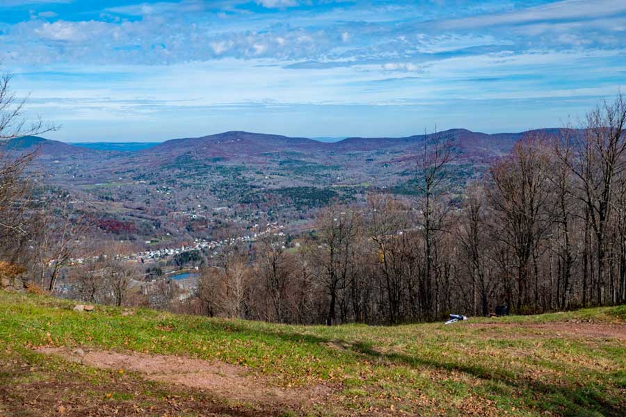 Great view of the Pisgah Mountain Range from the ski slope Upper Wraparound.