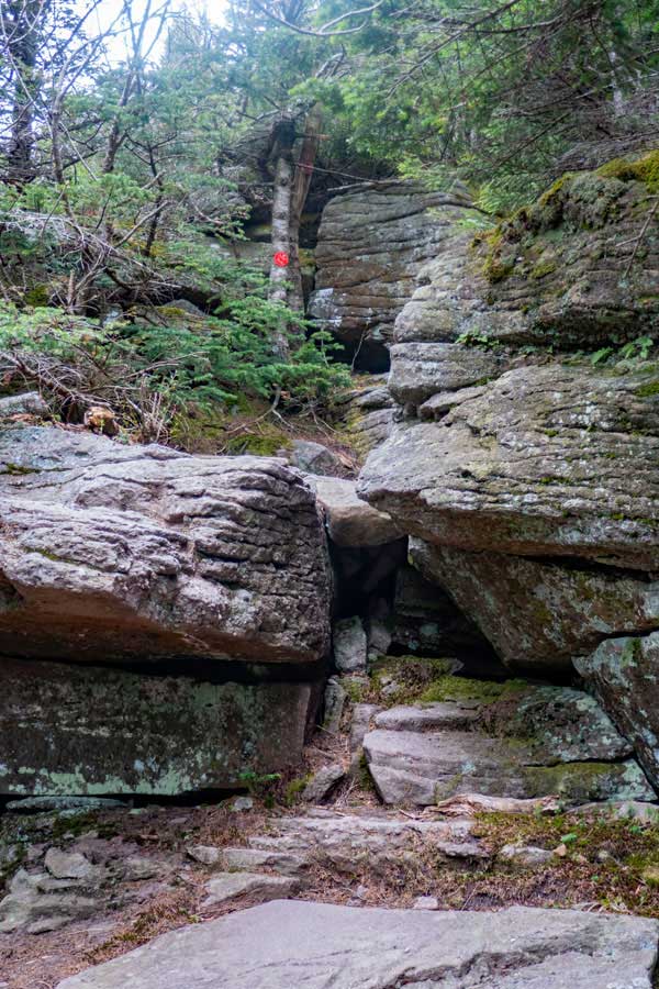 most difficult section of the west side of Cornell Mountain