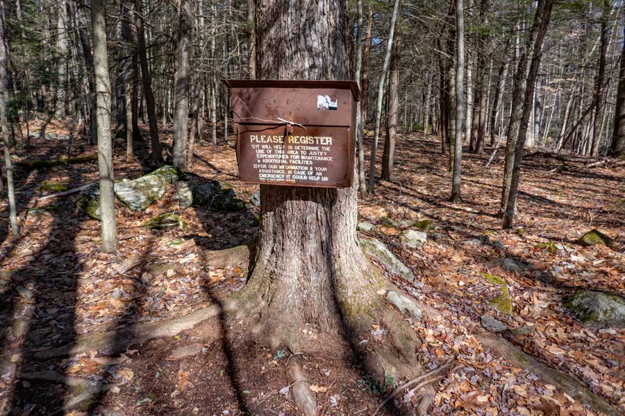 DEC Registration box for Flat Hill Trail and Pople Hill Trail