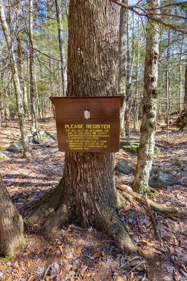 DEC Registration Box and Trail Head for the Vernooy Kill Falls Trail