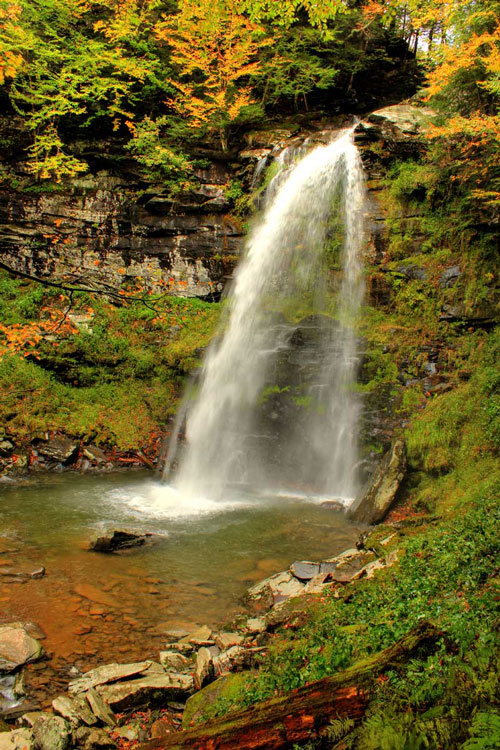 Plattekill Falls on the Plattekill Creek in Platte Clove in the Catskill Mountains