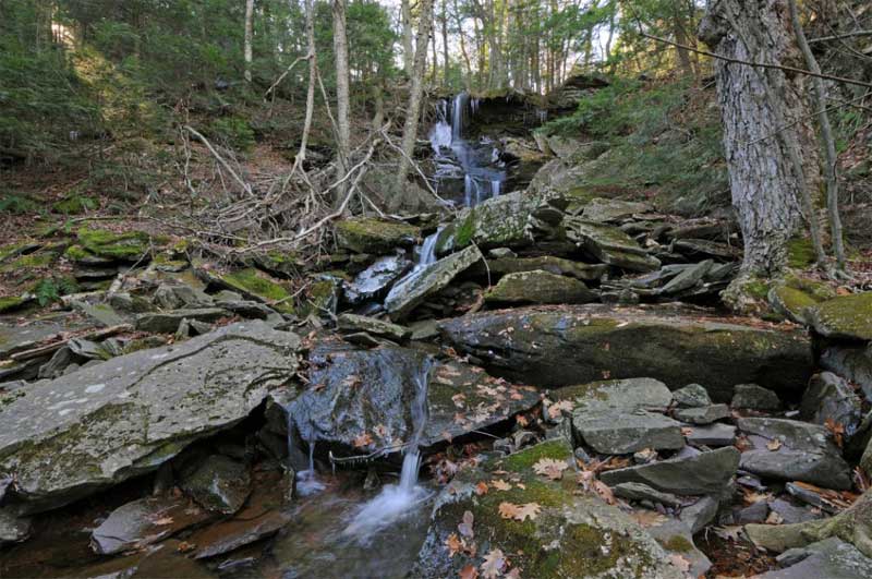view of wildcat waterfalls #1 above the DEC trail