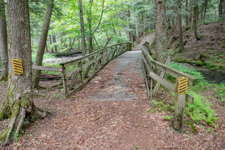 second bridge over the Willowemoc Creek on the Long Pond Trail off Flugertown Road