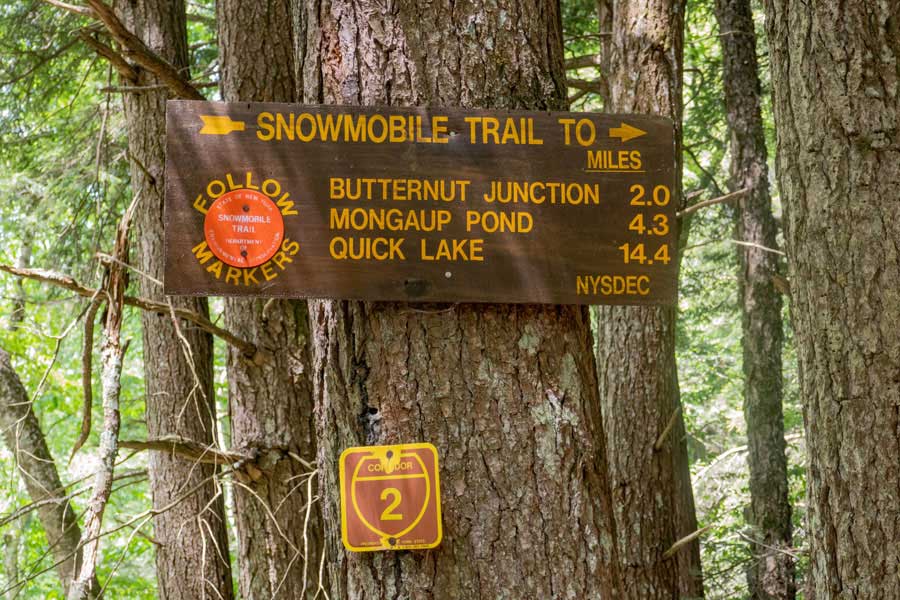 New York DEC sign at the trailhead of the Mongaup Loop Trail