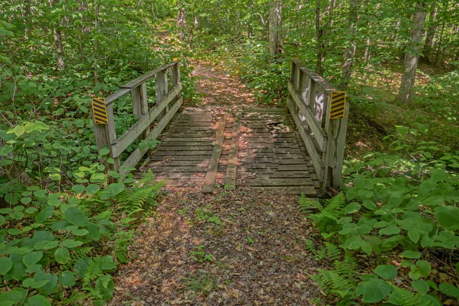 third bridge on the Mongaup-Willowemoc Trail and a private road