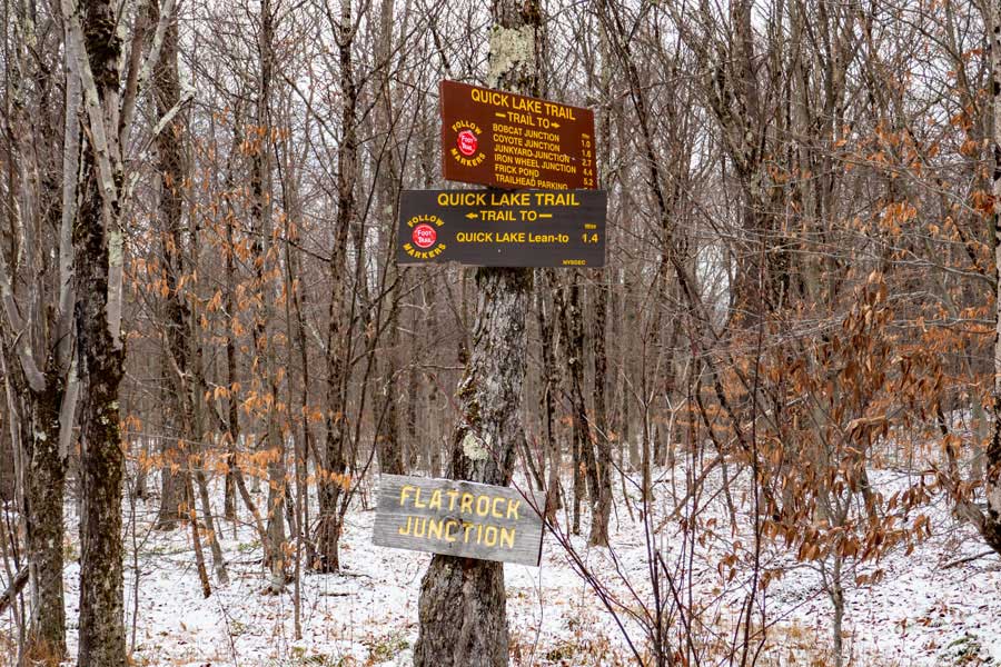 Flatrock Junction on the Quick Lake Trail