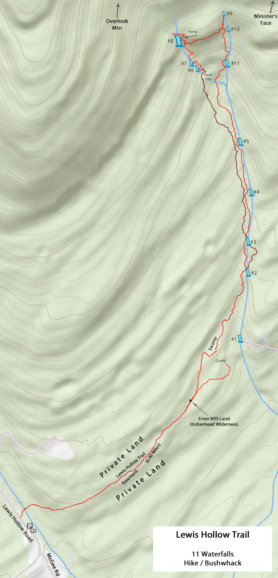 Lewis Hollow GPS map