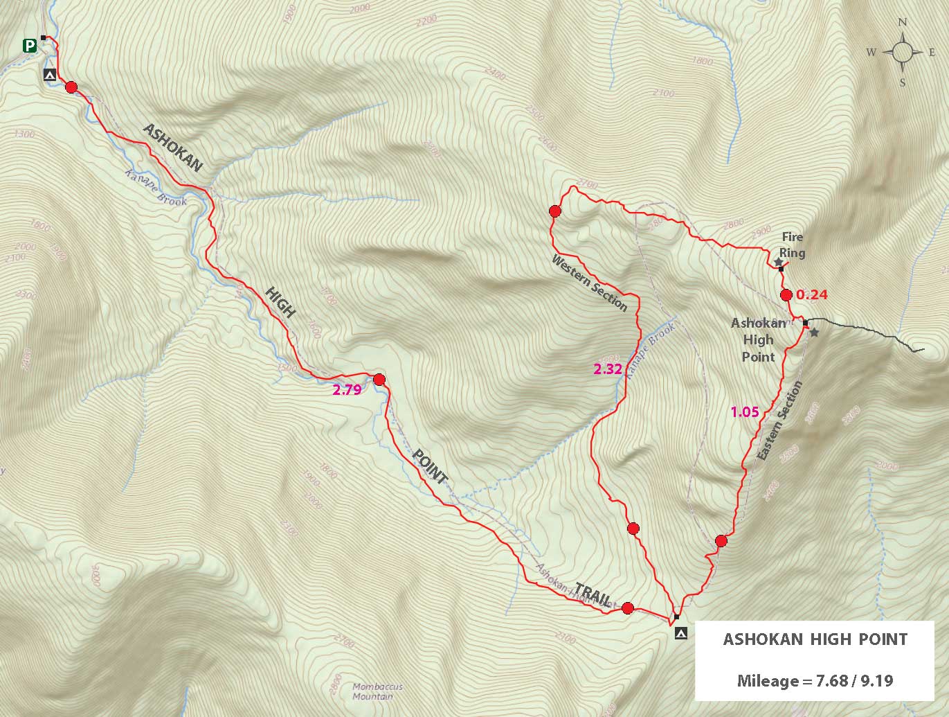 Ashokan High Point GPS map