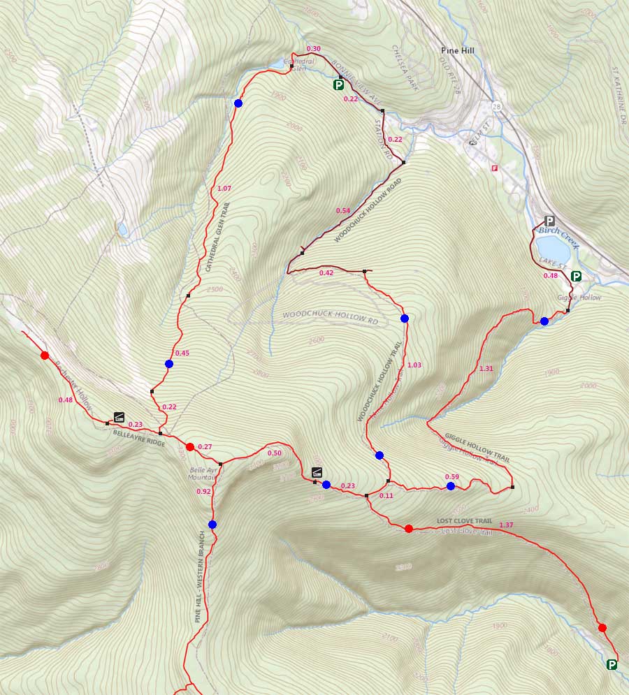 Pine Hill & Belleayre Mountain GPS map