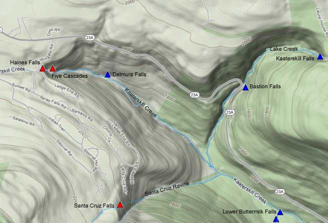 map of upper kaaterskill creek