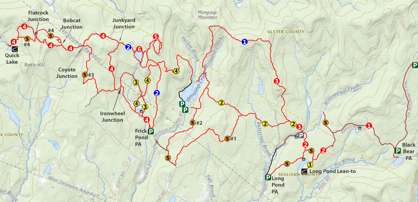 map of Willowemoc Wild Forest