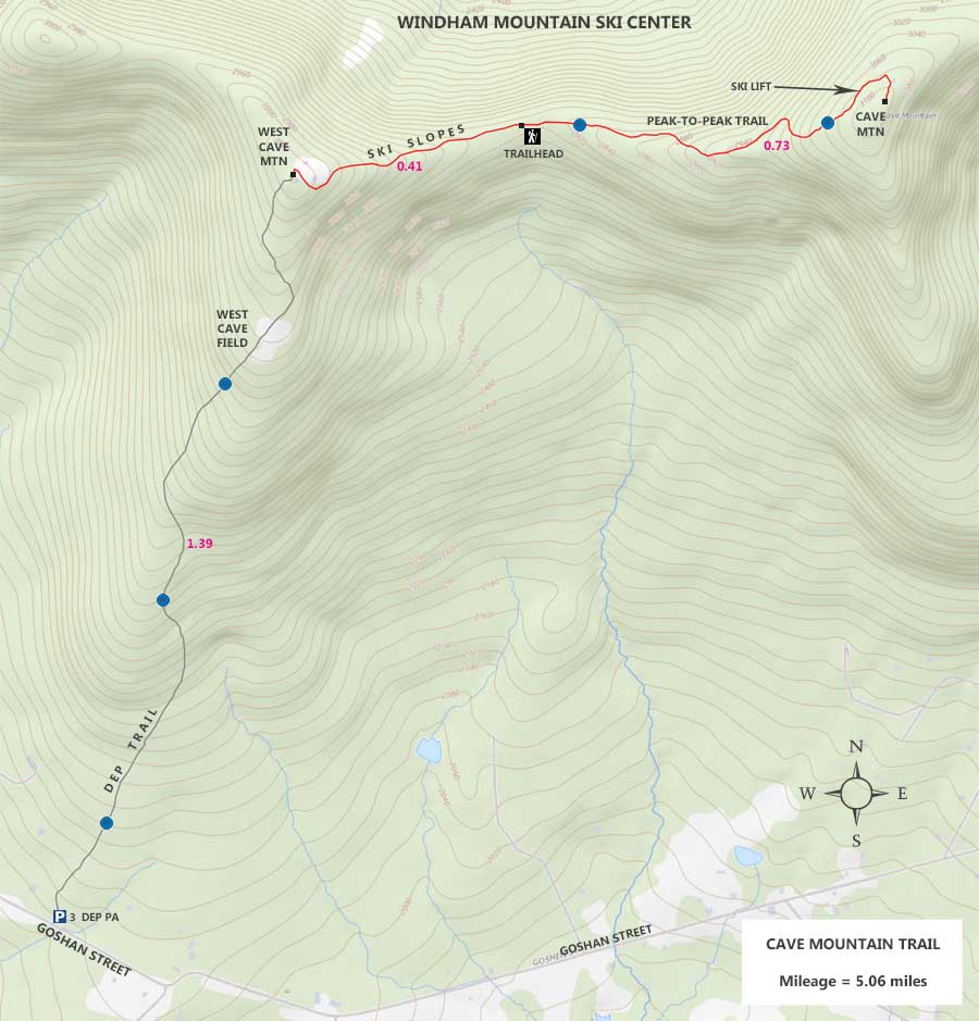 Map of Cave Mountain Trail