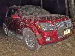 car vandalised at the vernoony kill falls parking aread in the catskill Mountain on September 24, 2018