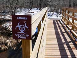 hiking restricted to local residents of the catskill mountains due to the COVID-19 virus on March 28, 2020