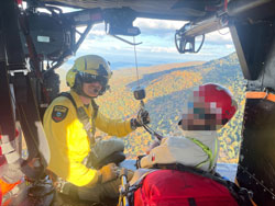 forest fire on summit of Rocky mountain  on September 3, 2025
