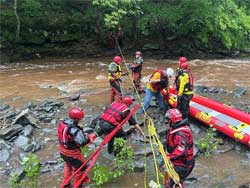 July 25, 2023, 16 swimmers were rescued in a flash flood on kaaterskill creek in the Catksill Mountain region