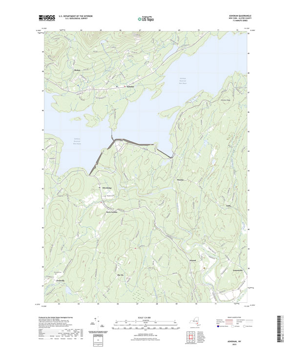 usgs top map of Ashokan quad