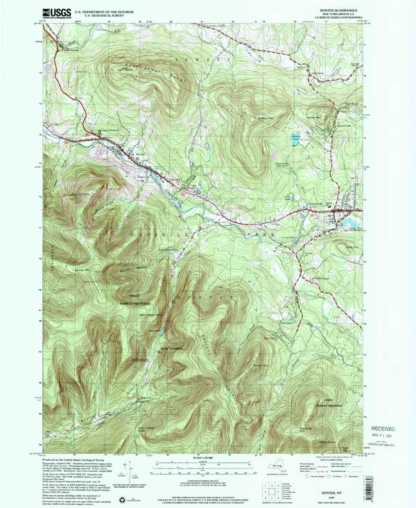 usgs top map of hunter quad